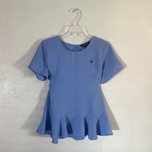 Lands End Chase Bank Ruffle Hem Blouse